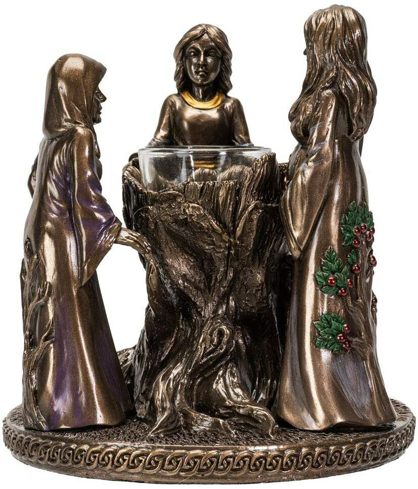 Triple Goddess Candle Holder Figurine