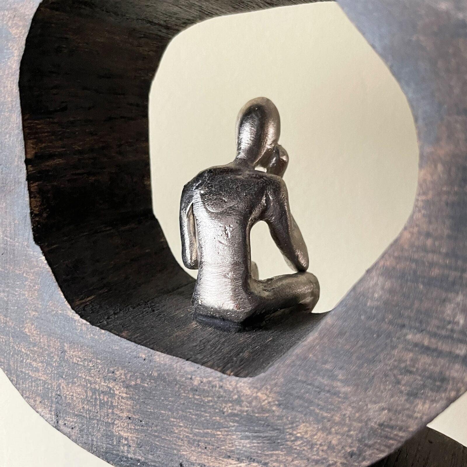 Handcrafted Three Men Sitting Sculpture