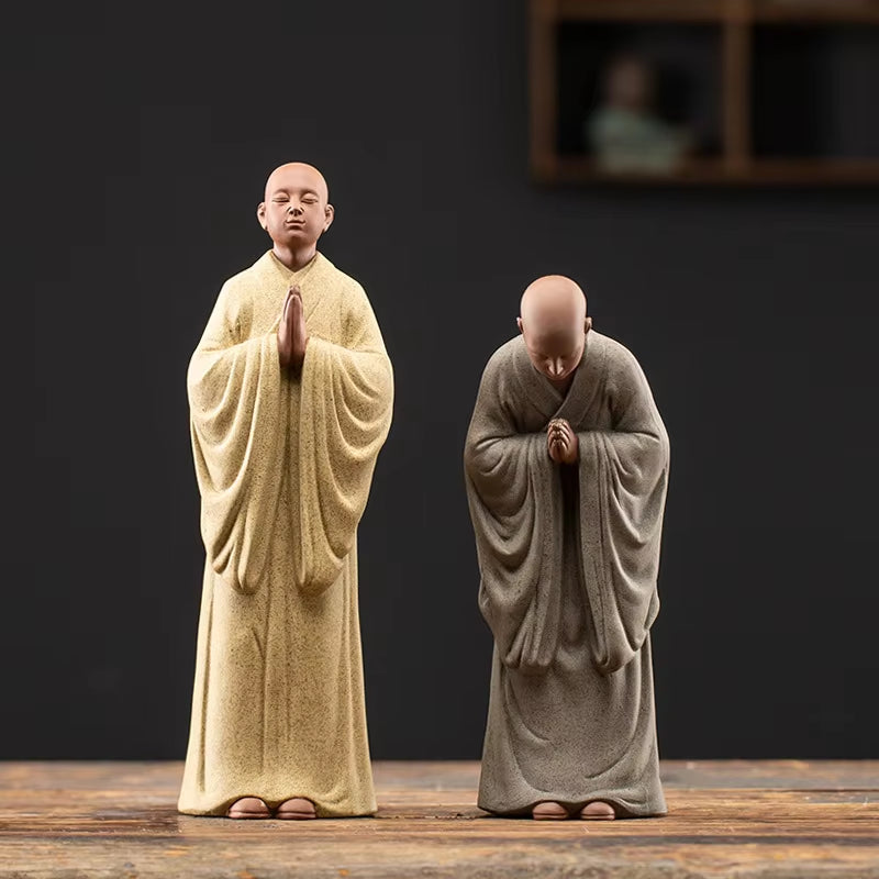 Zen Monk Buddha Ceramics Statue