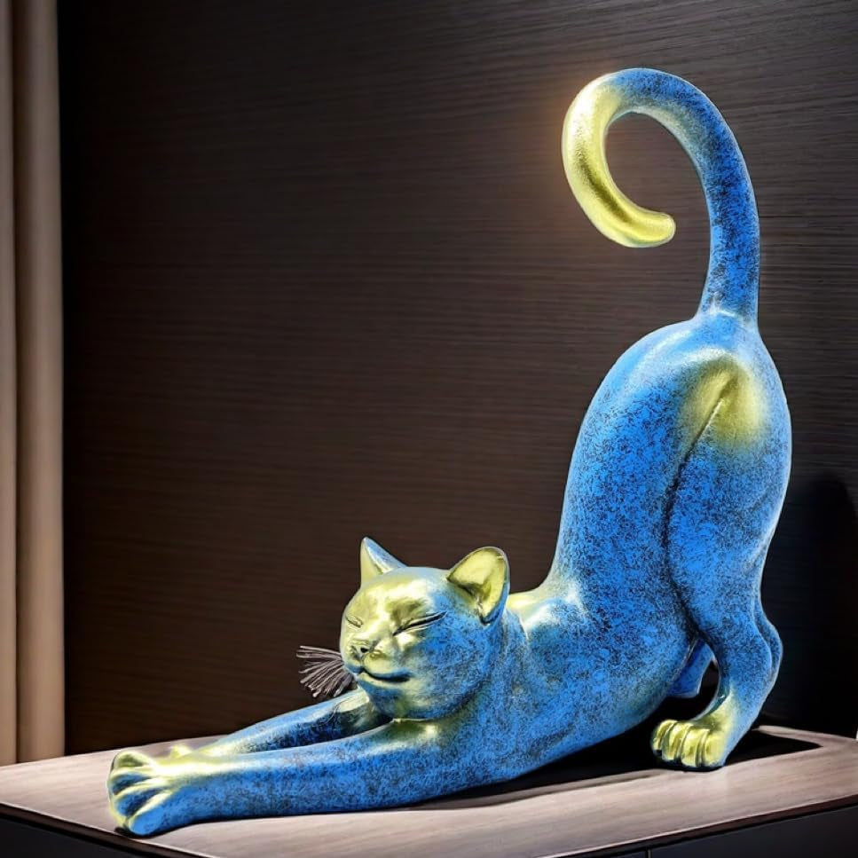 Cat Stretching Statue