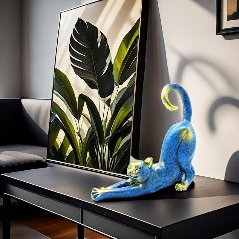 Cat Stretching Statue