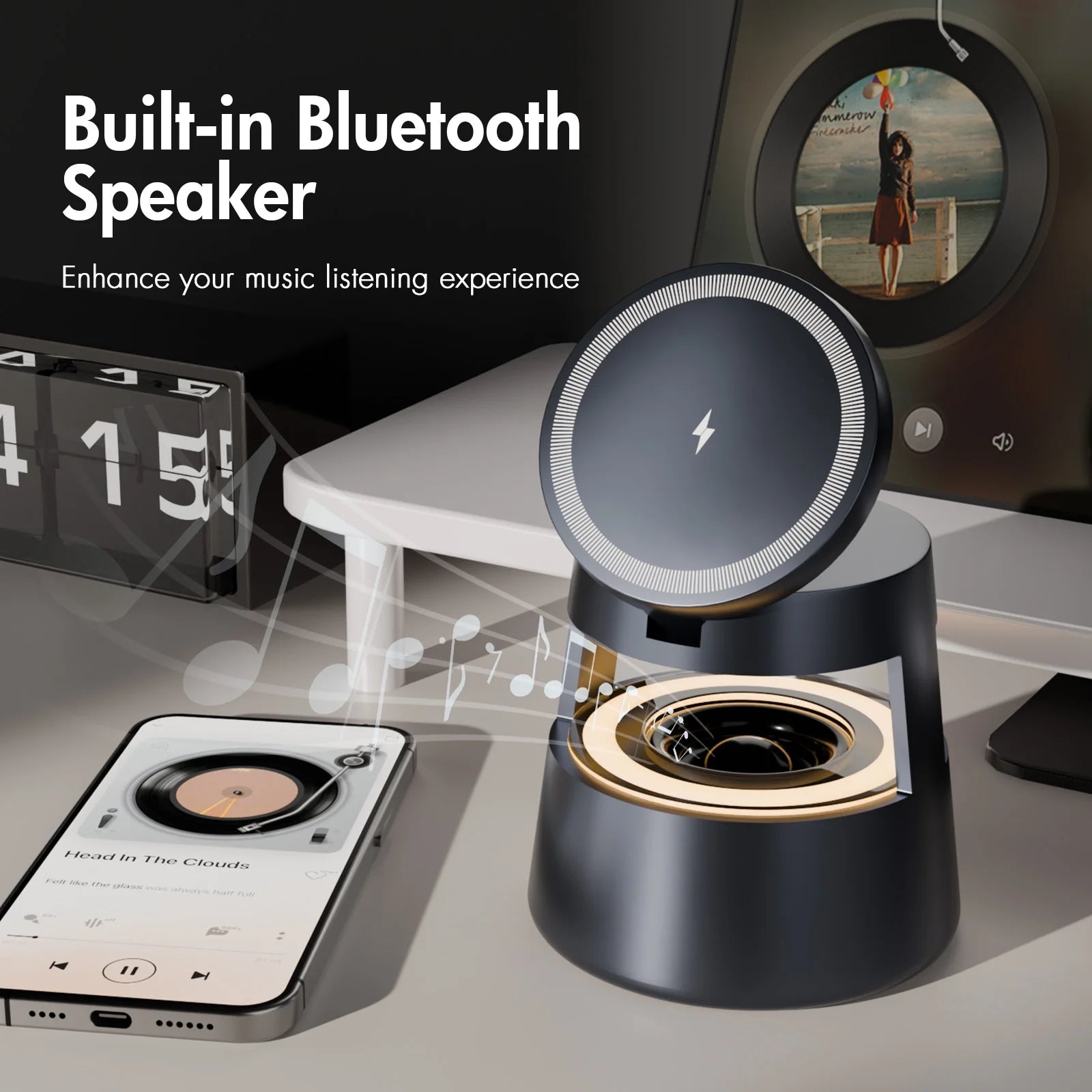 5-in-1 Wireless Charging Station with MagSafe & Mushroom Light