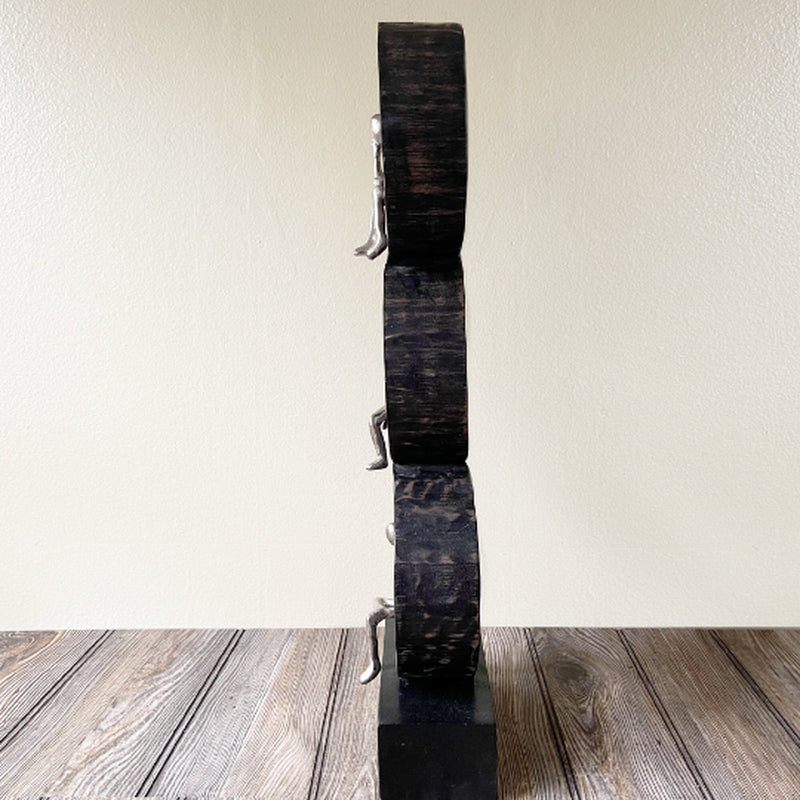 Handcrafted Three Men Sitting Sculpture