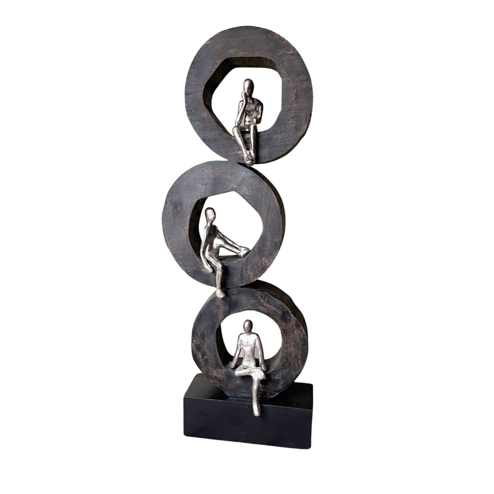 Handcrafted Three Men Sitting Sculpture