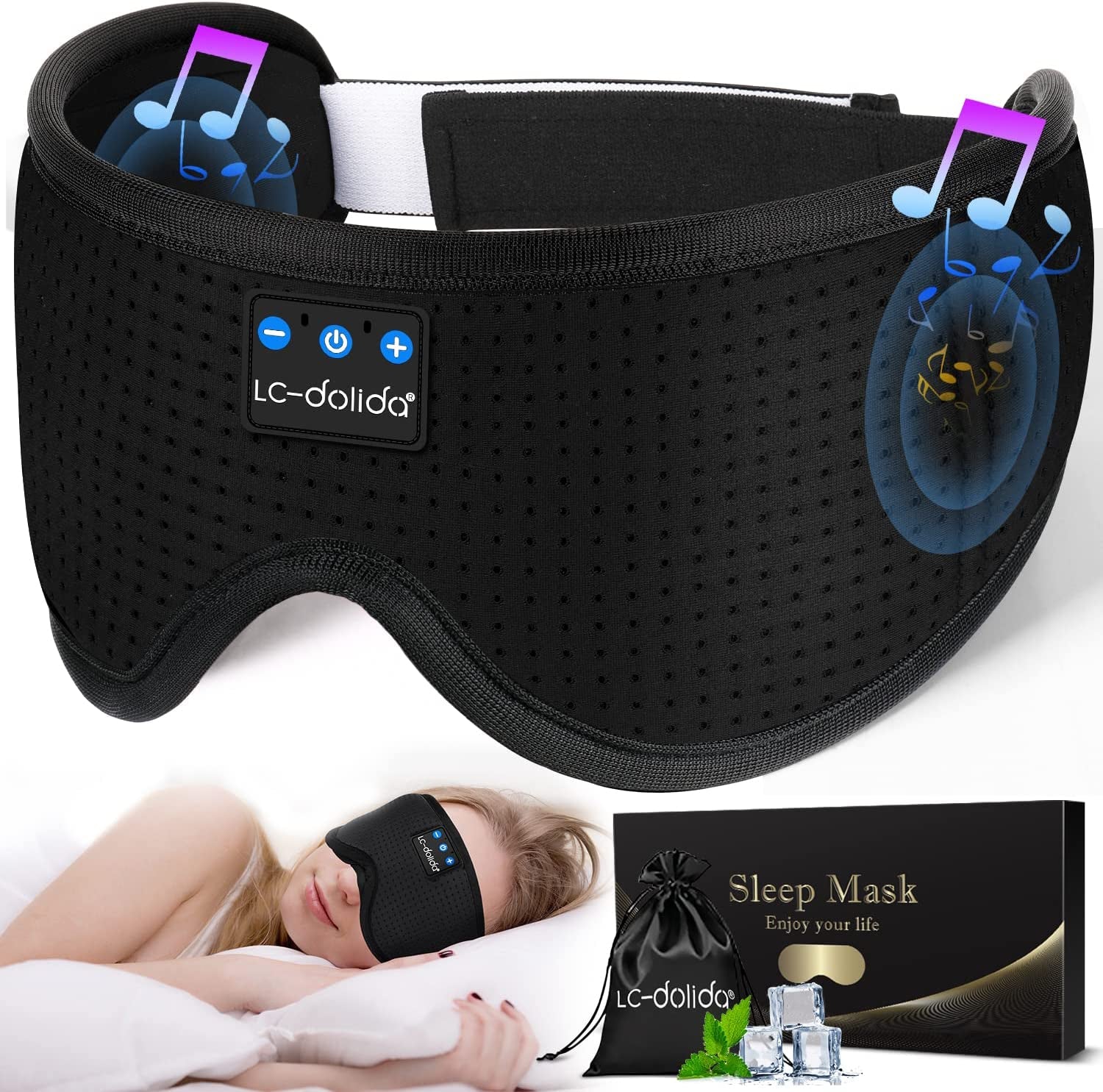 Sleep Mask w/ Bluetooth Headphones