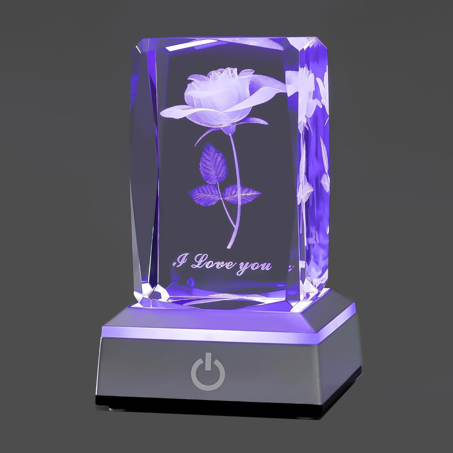 Multicolor 3D Rose Crystal Nightlight