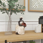 Sitting African Woman Sculpture with Red Water Pot