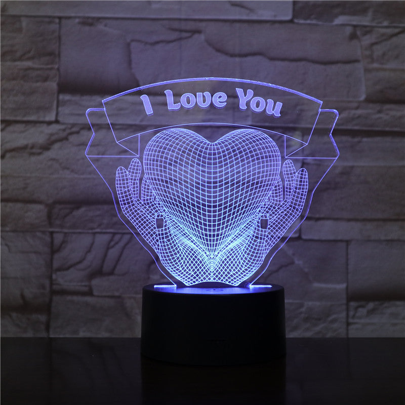 Valentine's Day Gift Hands Holding Love 3D Night Light