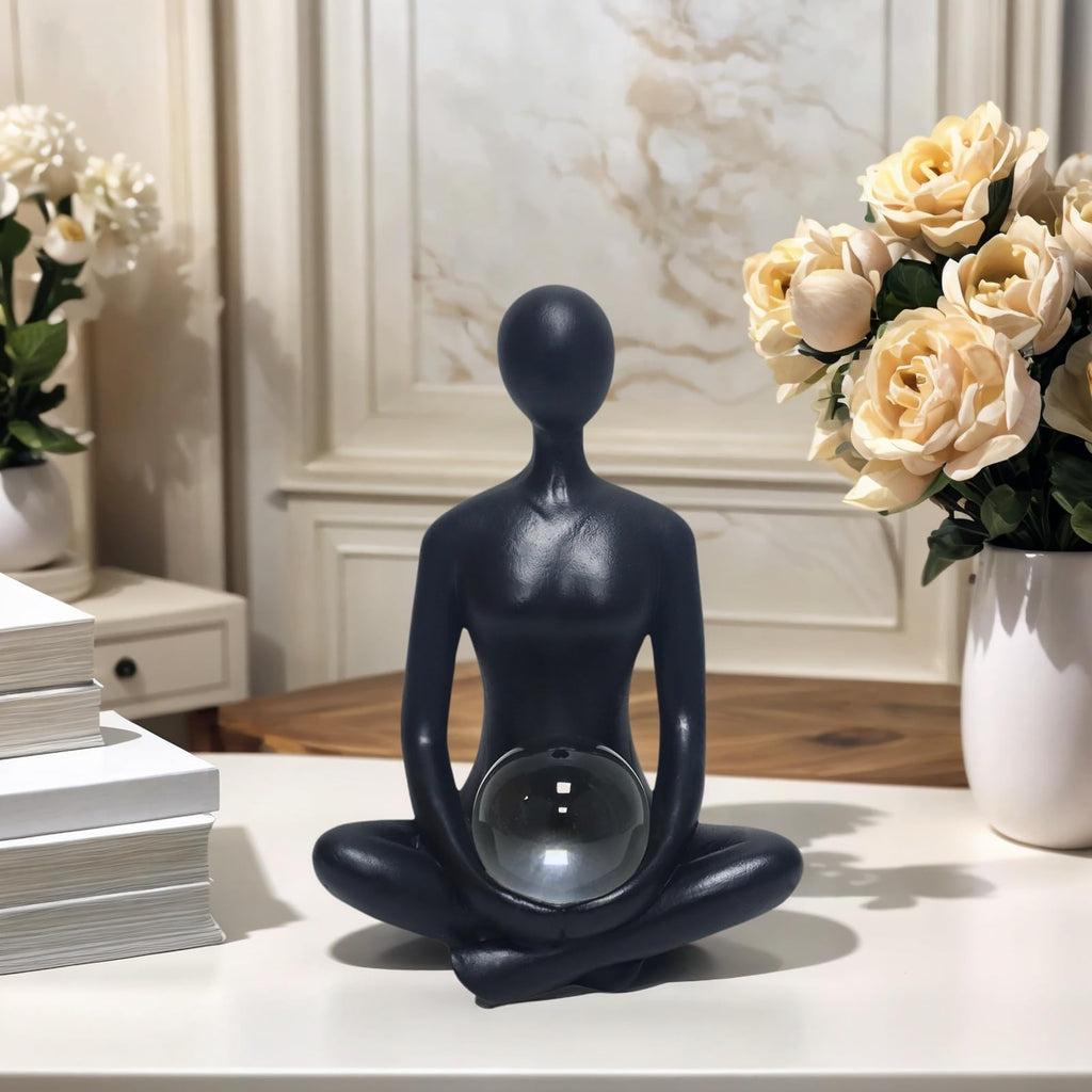 Handmade Yoga Pose Lady Figurine