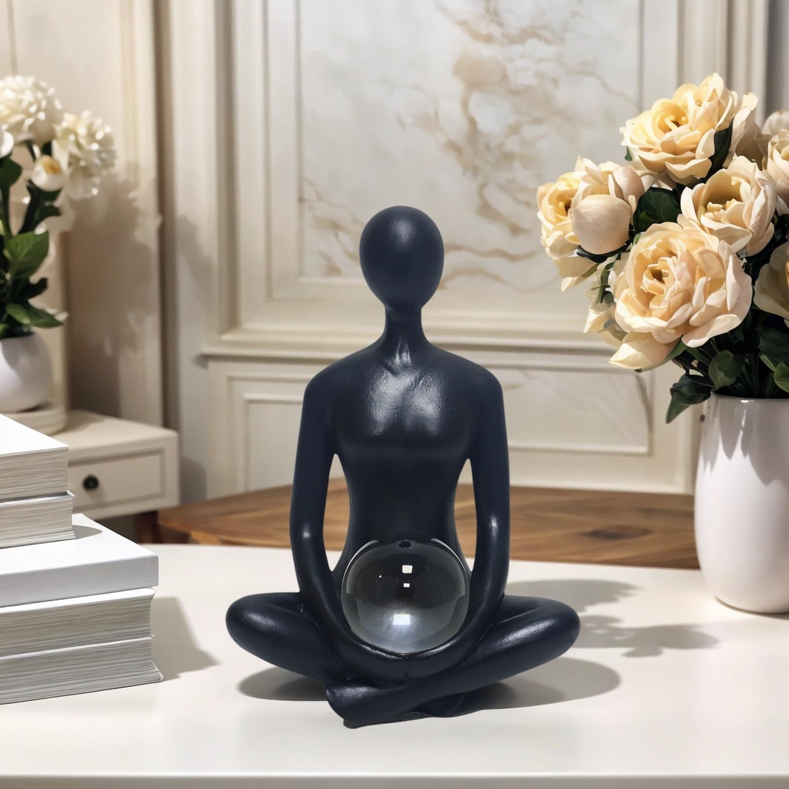 Handmade Yoga Pose Lady Figurine