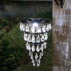 Hanging Solar Chandelier Light Outdoor Waterproof – LED Solar Pendant Light – Decorative Hanging Overhead Solar Lamp for Gazebo, Pergola, Patio, Porch & Garden