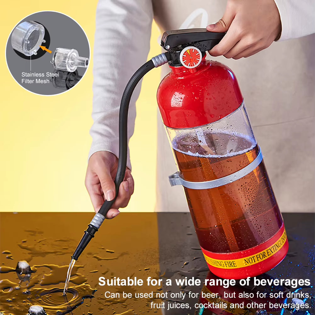 3L Fire Extinguisher Wine & Drink Dispenser – Large Capacity Portable Beer Container & Liquor Dispenser Machine – Novelty Beverage Pump for Bar, Party, Game Night & Gifting