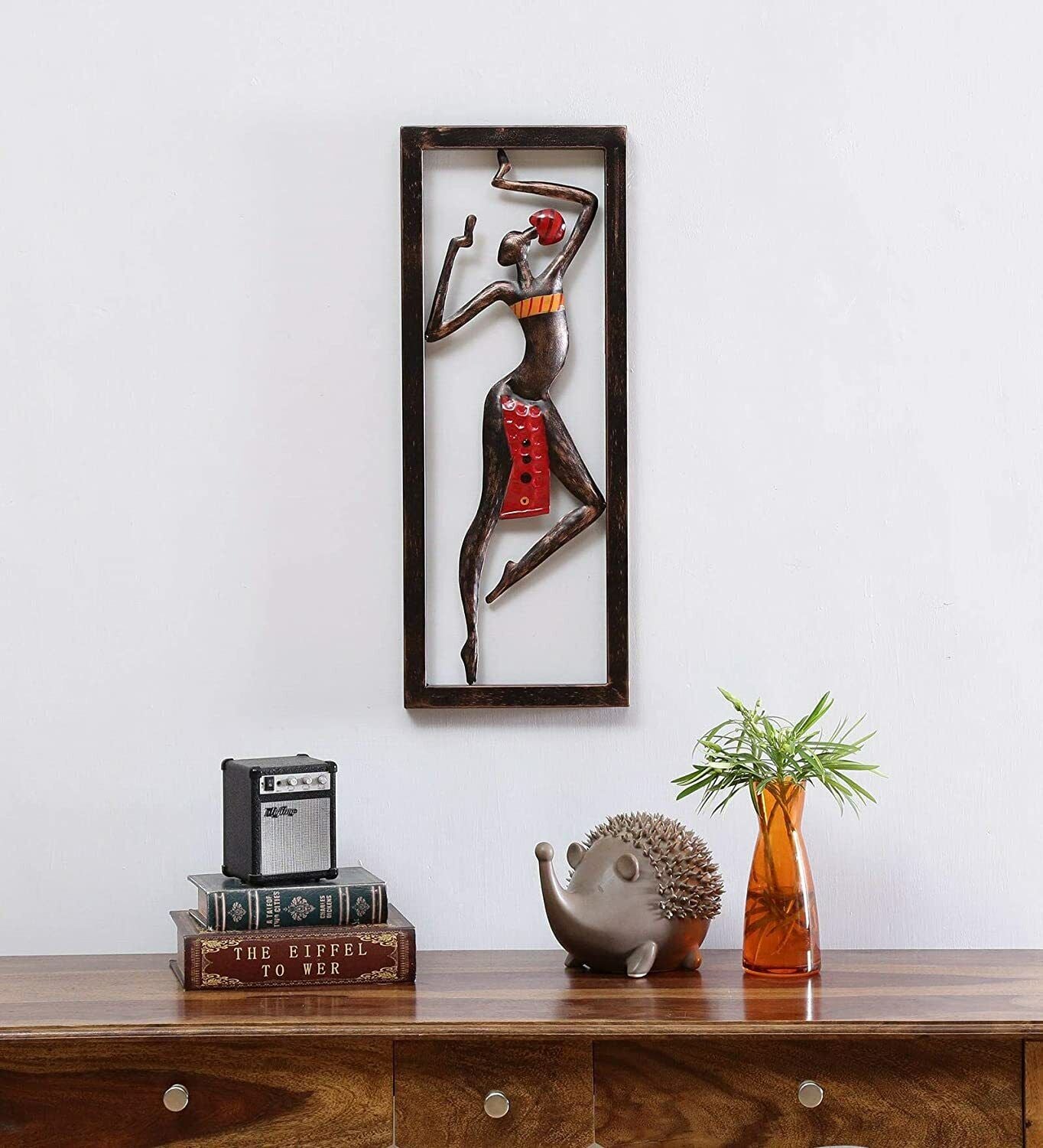 Set of 3 Metal Lady Frame Wall Decor