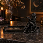Gothic Witch Ash Catcher & Incense Burner – Spiritual Altar Accessory - Dark Academia & Halloween Decor for Incense Sticks, Meditation & Ritual Space