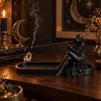 Gothic Witch Ash Catcher & Incense Burner – Spiritual Altar Accessory - Dark Academia & Halloween Decor for Incense Sticks, Meditation & Ritual Space