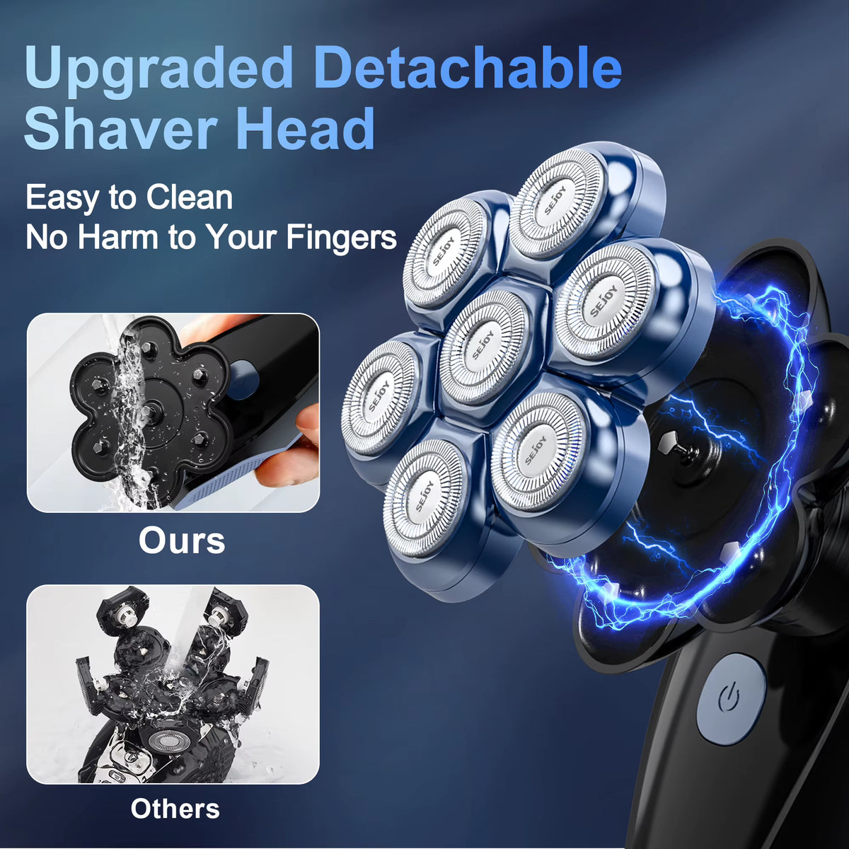 6-in-1  7D Head Shaver Set – Waterproof Electric Razor & Complete Men’s Grooming Kit