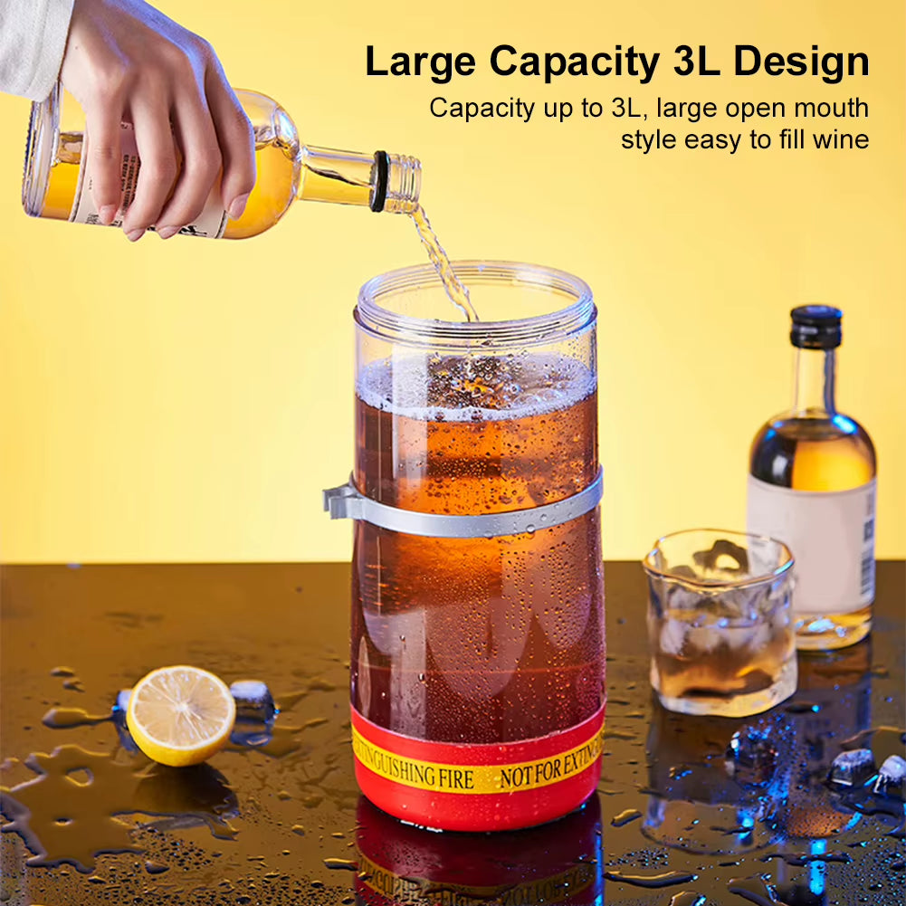 3L Fire Extinguisher Wine & Drink Dispenser – Large Capacity Portable Beer Container & Liquor Dispenser Machine – Novelty Beverage Pump for Bar, Party, Game Night & Gifting