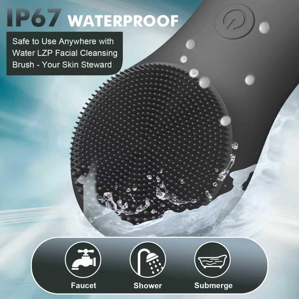 Silicone Face Scrubber – Electric Facial Cleansing Brush with 6 Speed Vibration Technology – Rechargeable & Waterproof Exfoliating Face Massager for Deep Cleansing & Glowing Skin (Men & Women)