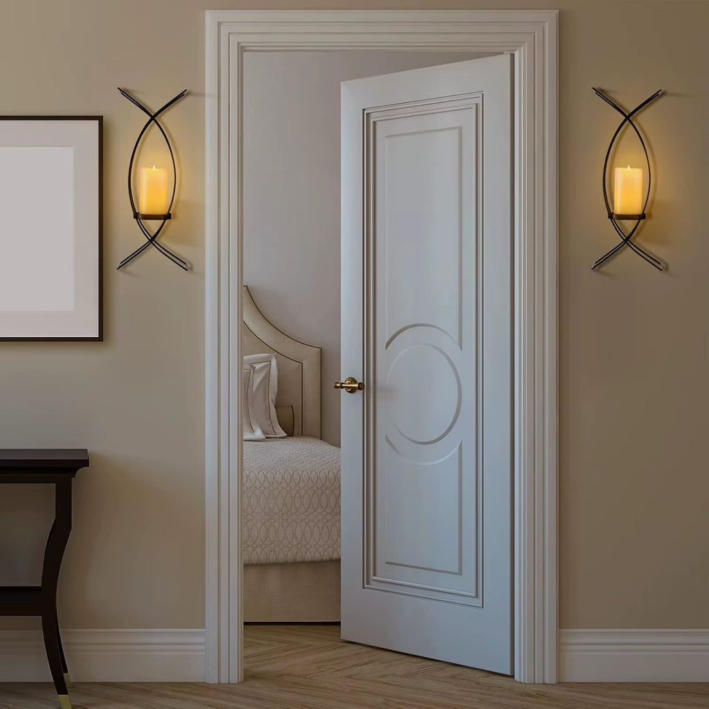 Candle Sconces Set of 2 – Metal Wall Candle Holder Sconces – Decorative Wrought Iron Wall Mounted Pillar Candle Holder Display for Living Room, Bedroom, Dining Room & Entryway Decor