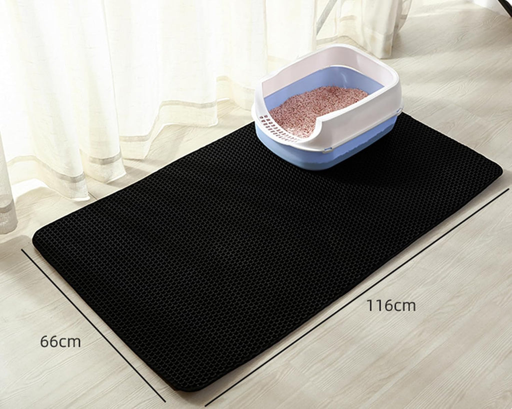 Double Layer Cat Litter Mat – Waterproof Honeycomb Anti-Tracking Litter Box Mat