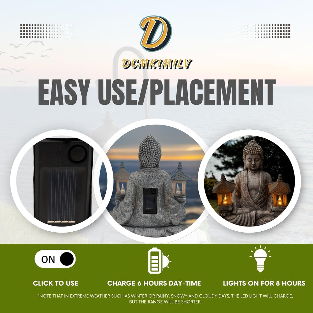 Buddha Outdoor Solar Figurine Decor Light