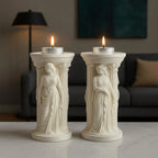 2-Piece Greek Goddess Candle Holder Set 