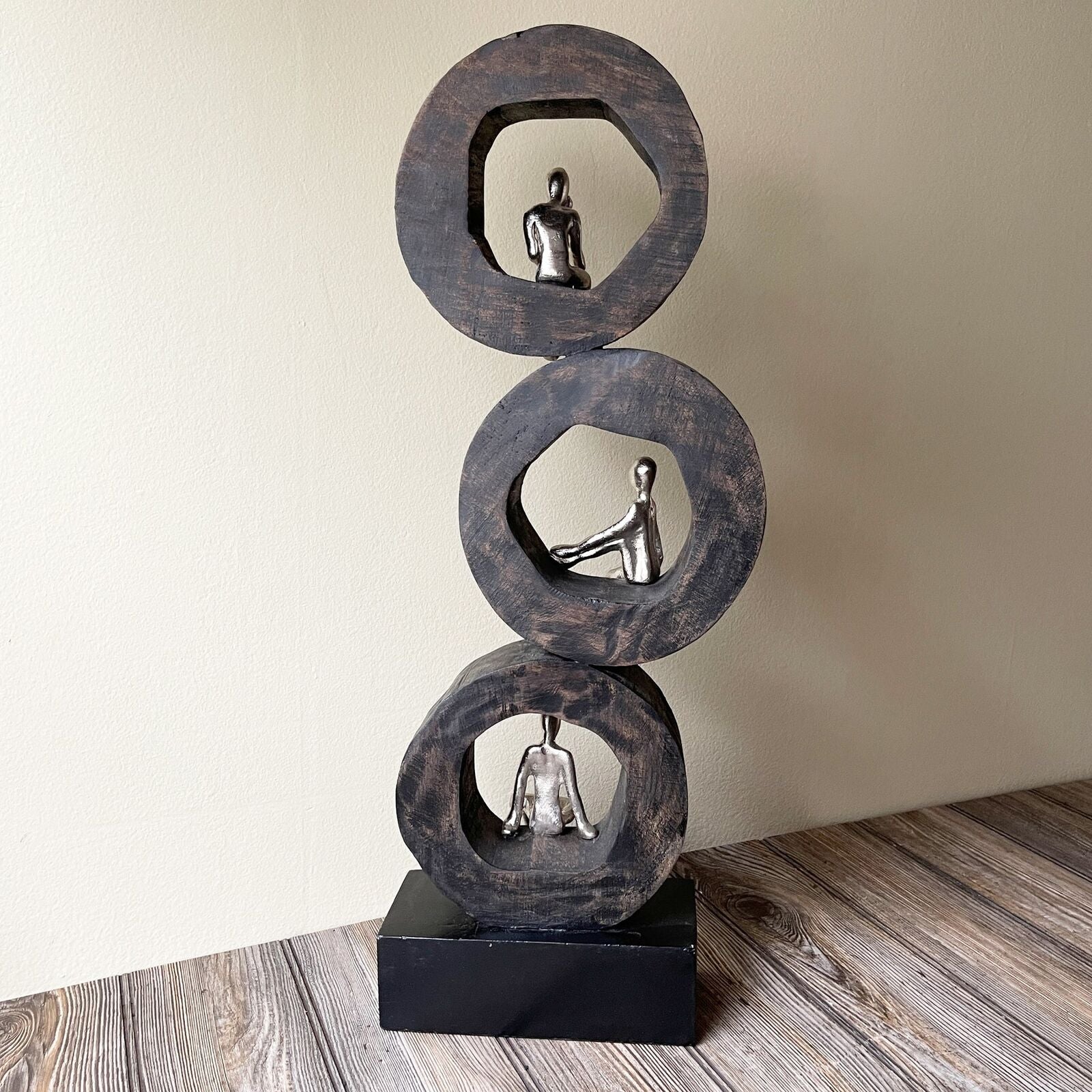 Handcrafted Three Men Sitting Sculpture