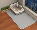 Double Layer Cat Litter Mat – Waterproof Honeycomb Anti-Tracking Litter Box Mat