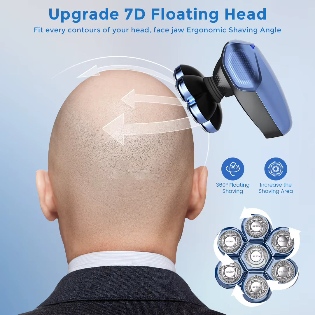 6-in-1  7D Head Shaver Set – Waterproof Electric Razor & Complete Men’s Grooming Kit