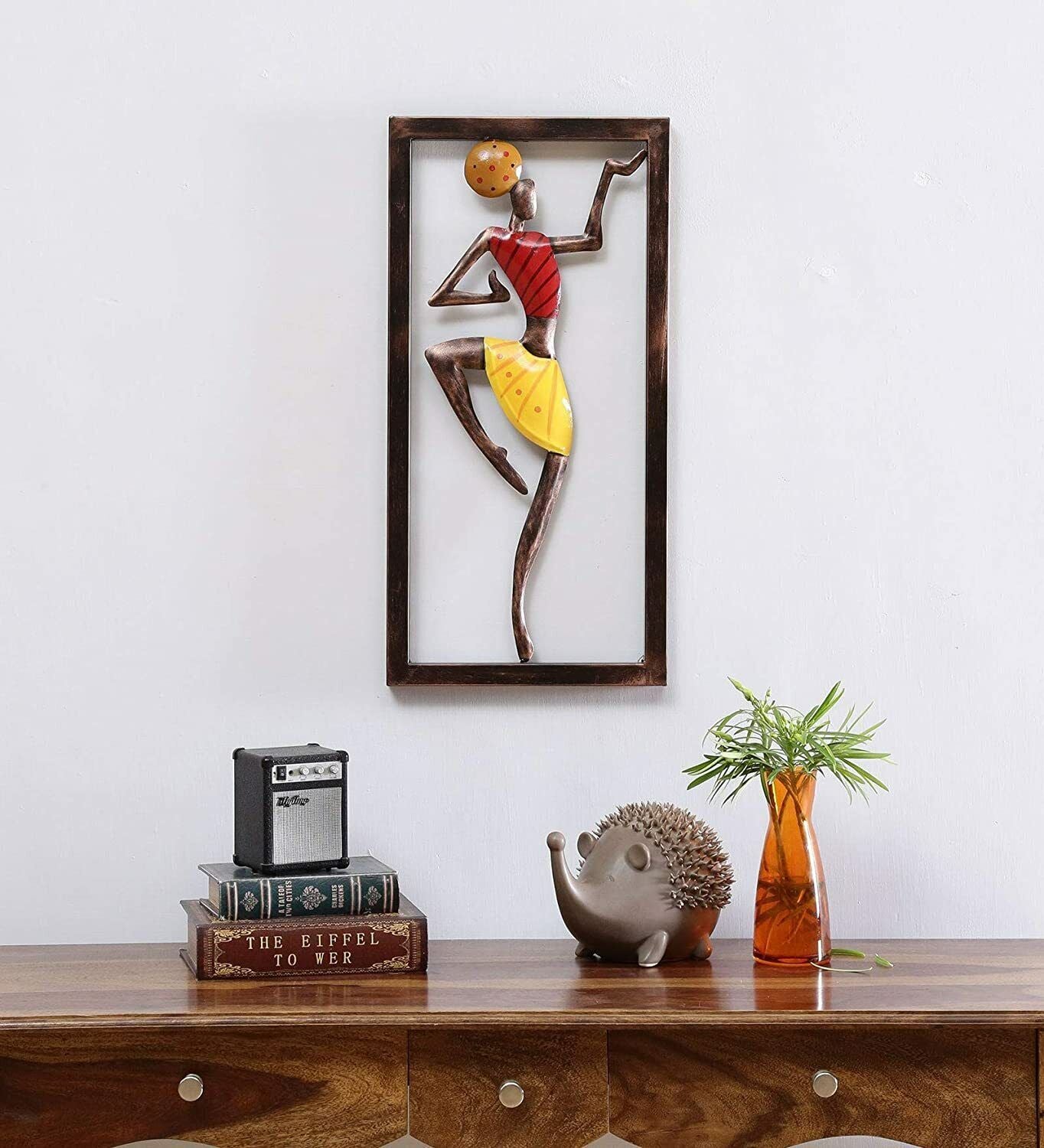 Set of 3 Metal Lady Frame Wall Decor