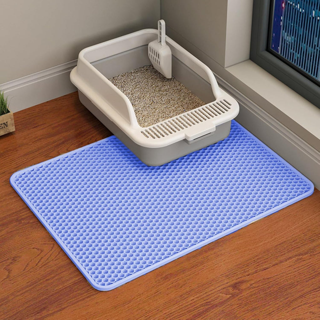 Double Layer Cat Litter Mat – Waterproof Honeycomb Anti-Tracking Litter Box Mat
