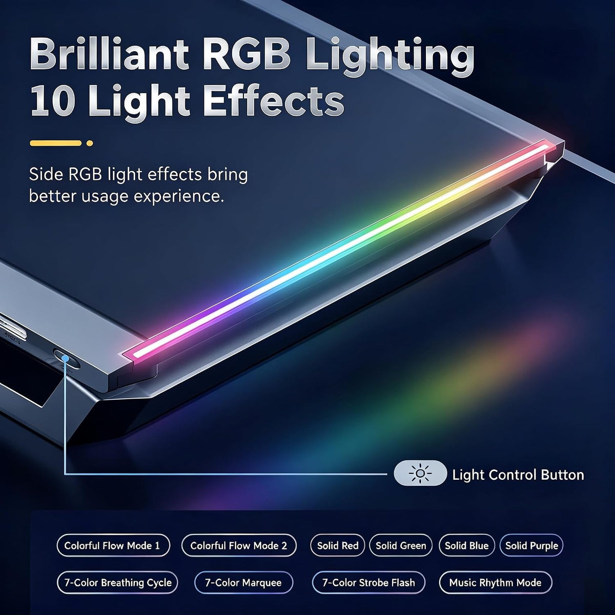Adjustable RGB Monitor Stand – Ergonomic Desk Riser with Built-In USB Hub & Storage Drawer