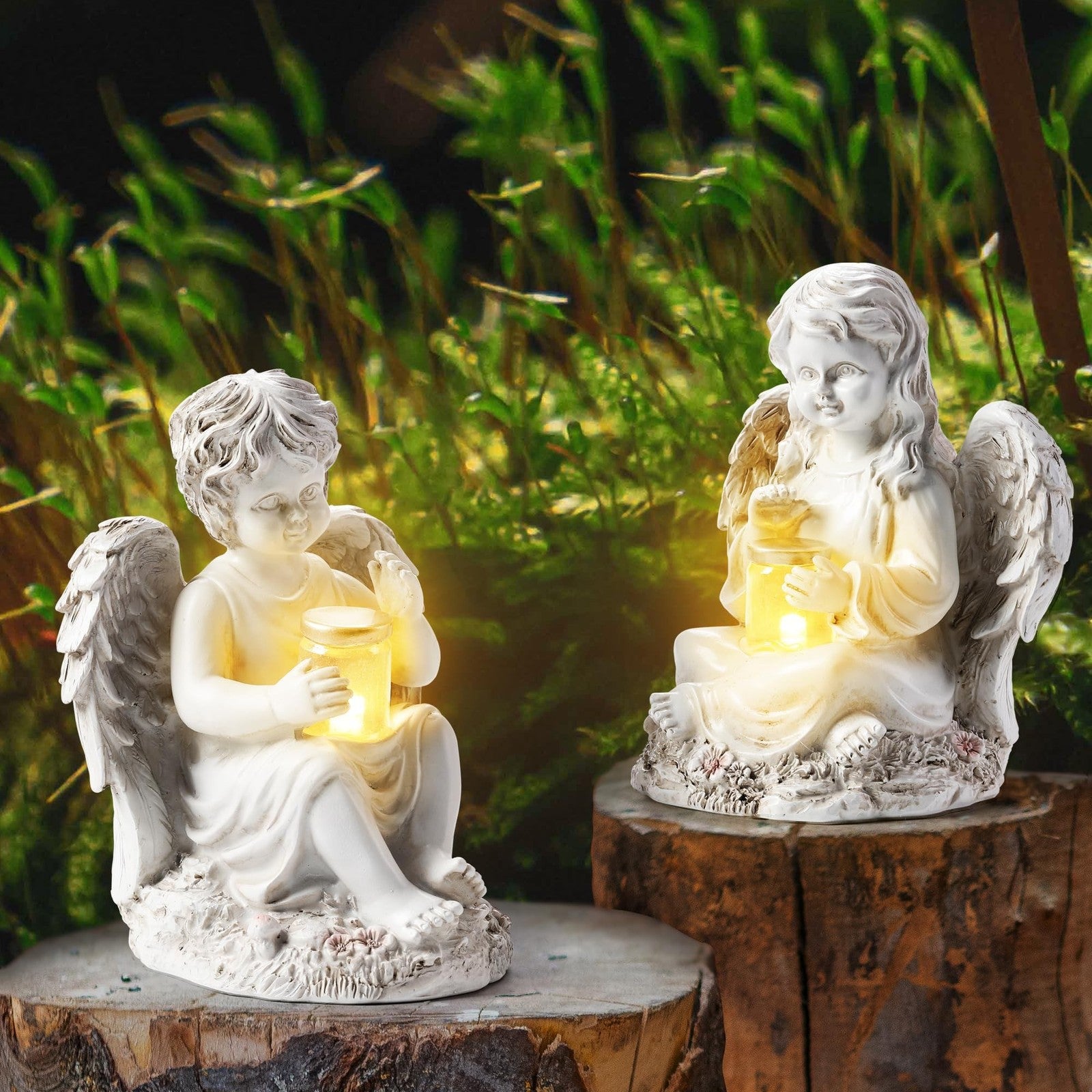 Outdoor Angel Statue Garden Decor, 2 Pack