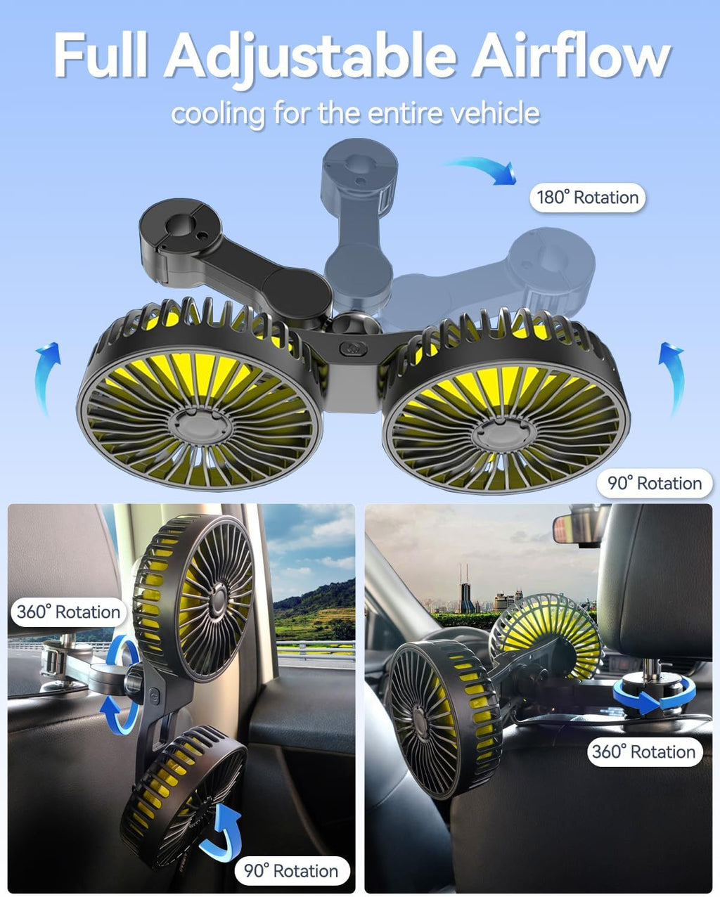 Backseat Car Fan 