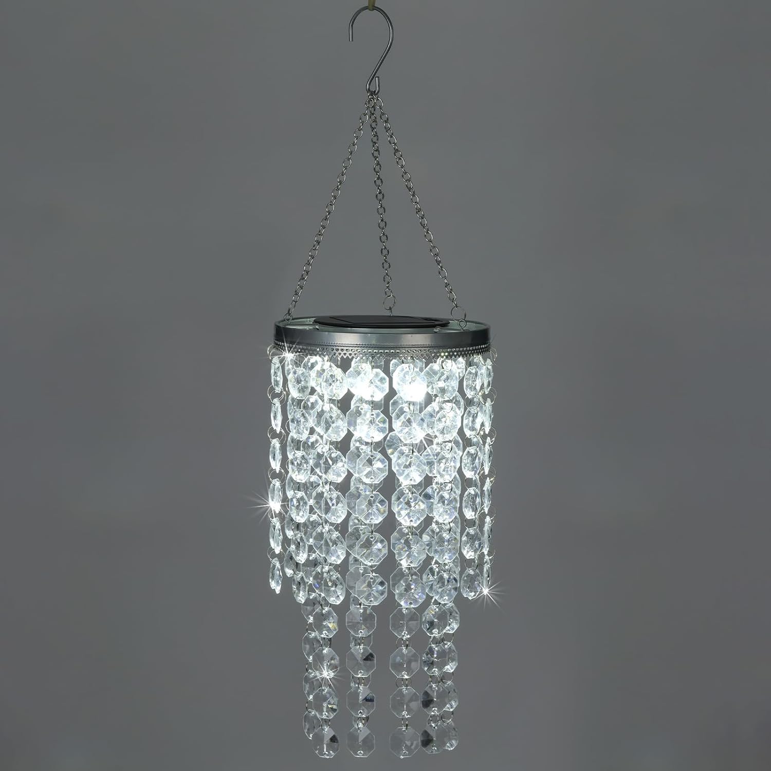 2-Tier Solar Beaded Chandelier