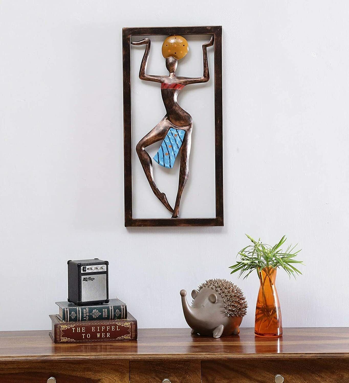Set of 3 Metal Lady Frame Wall Decor