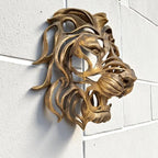 Metal Lion Head Wall Sculpture