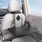 Foldable Car Back Seat Tray Table – Laptop Desk & Vehicle Headrest Bracket Workstation with Cup Holder & Magnetic Phone Mount – Portable Passenger Dining, Writing & Working Car Desk