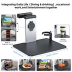 Foldable Car Back Seat Tray Table – Laptop Desk & Vehicle Headrest Bracket Workstation with Cup Holder & Magnetic Phone Mount – Portable Passenger Dining, Writing & Working Car Desk
