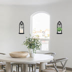 Metal Gothic Wall Sconces Set of Two – Black Iron Gothic Candle Holder Set – Decorative Wall Mounted Pillar & Taper Candle Holder Sconces for Gothic Home Decor, Living Room & Bedroom