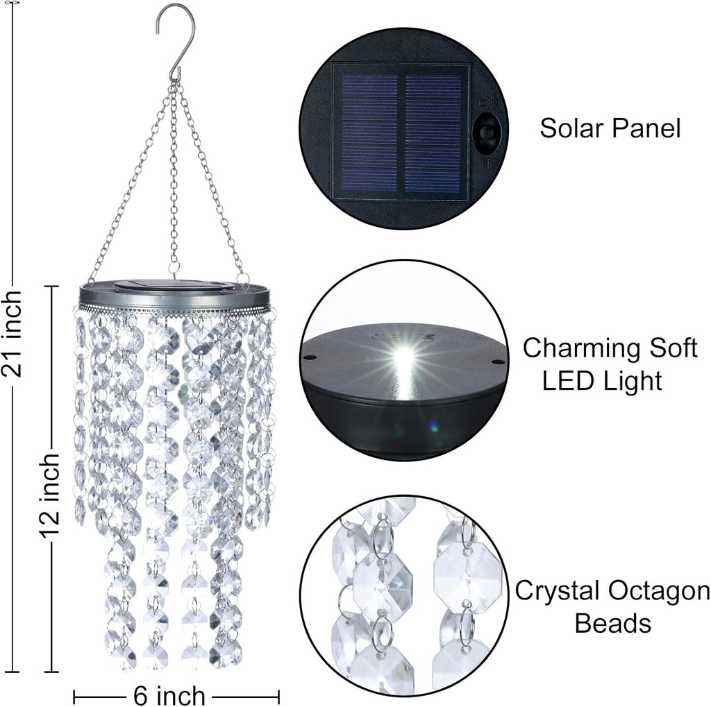 2-Tier Solar Beaded Chandelier