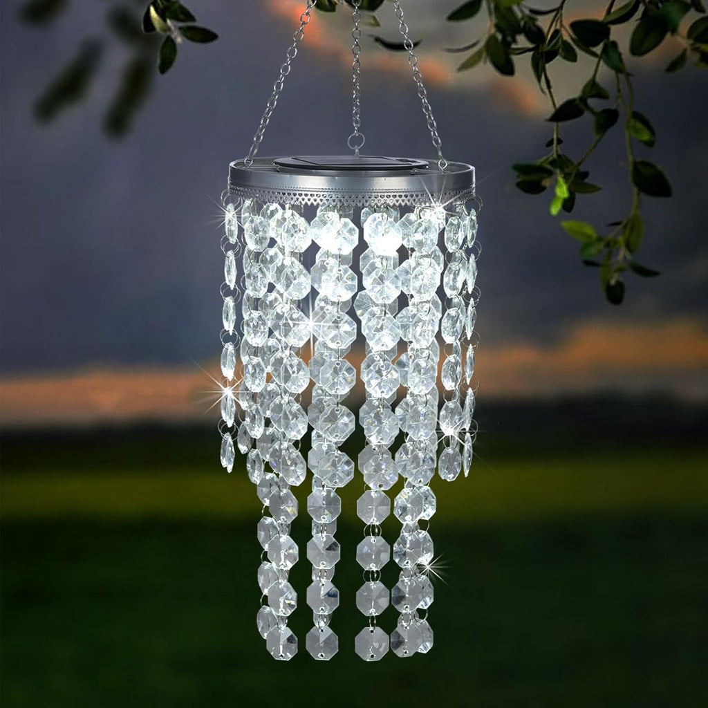 2-Tier Solar Beaded Chandelier