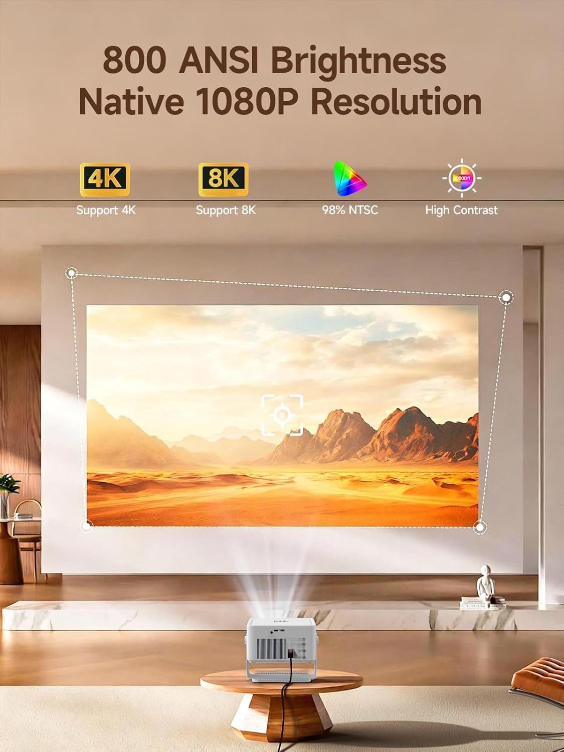 Magcubic HY450Max Smart Mini Projector – Native 1080P with Auto Focus, 180° Rotation & WiFi 6