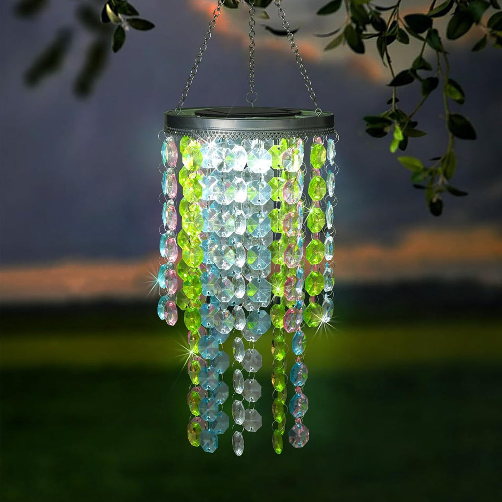 2-Tier Solar Beaded Chandelier