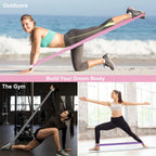 Fabric Long Resistance Bands Set of 10 with Handles & Door Anchor - Premium Non-Slip Fabric Exercise Bands for Full Body & Pull-Up Support