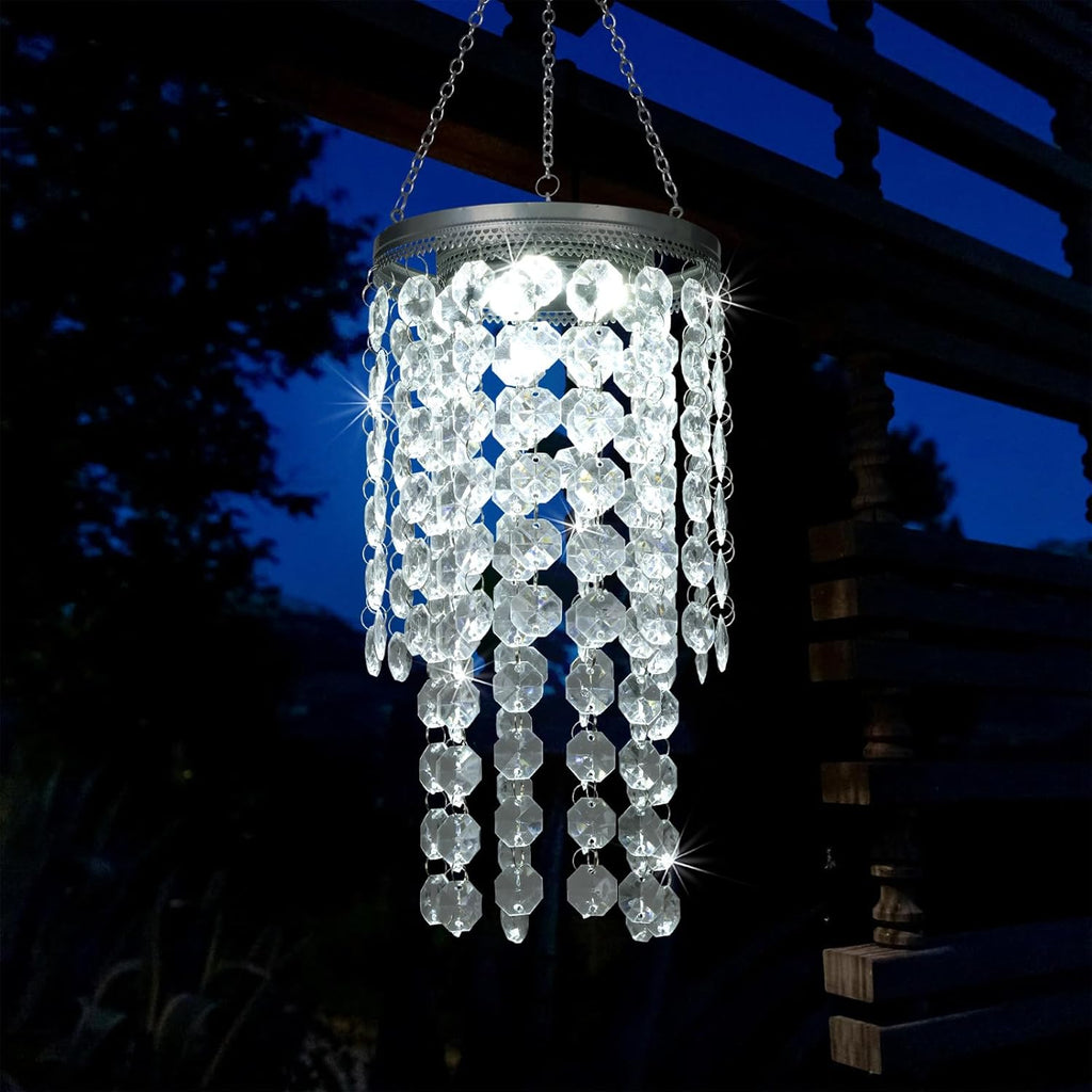 2-Tier Solar Beaded Chandelier