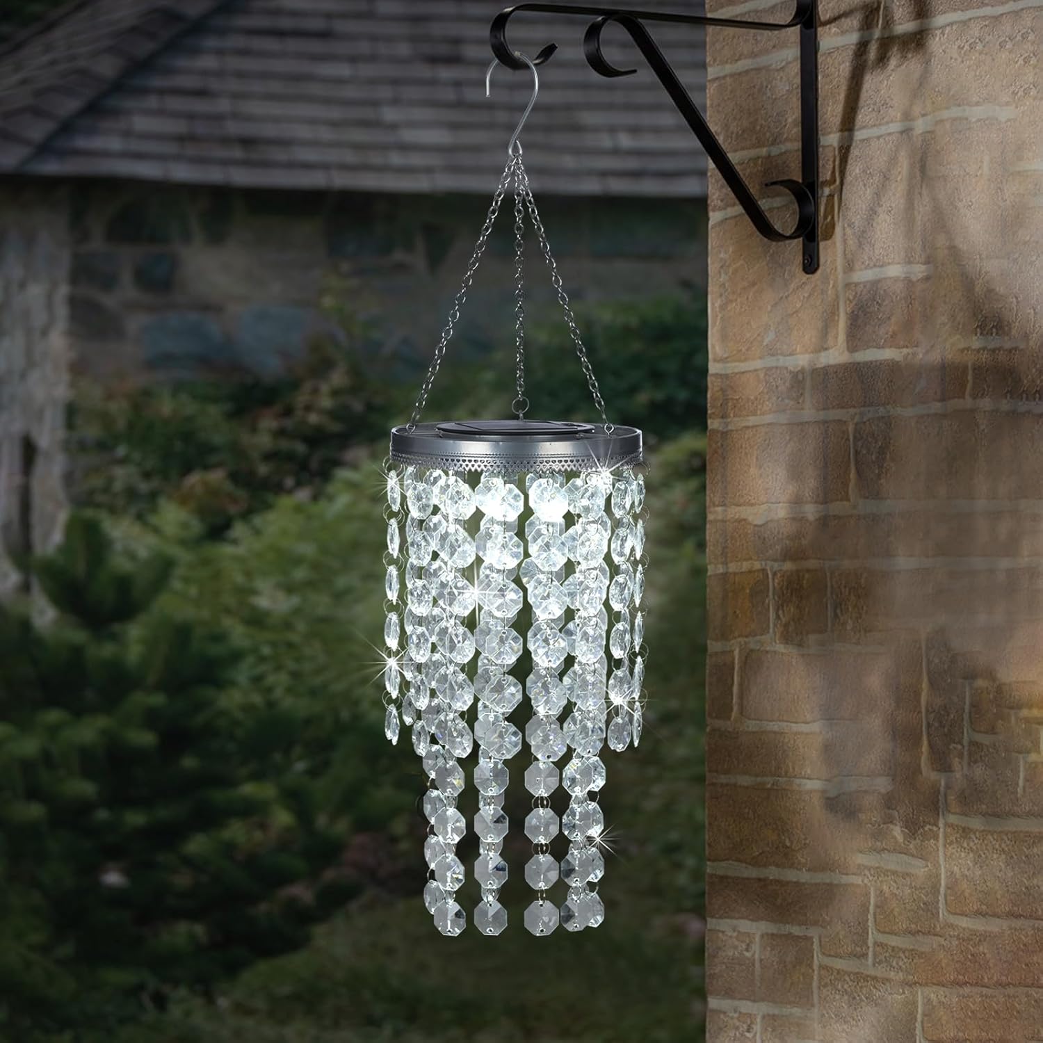 2-Tier Solar Beaded Chandelier