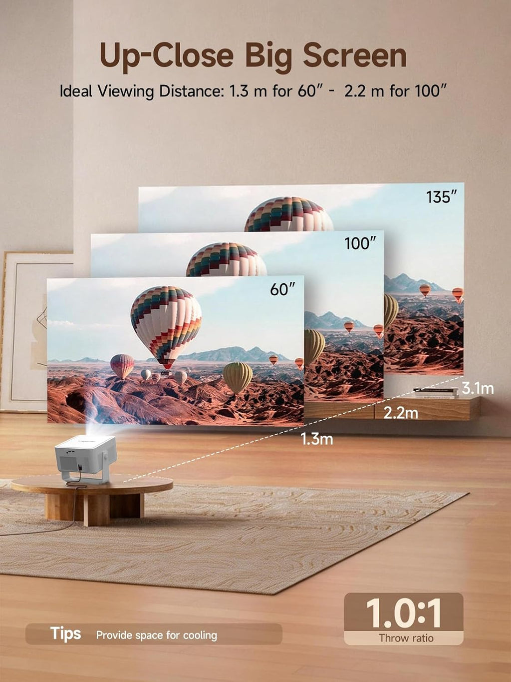 Magcubic HY450Max Smart Mini Projector – Native 1080P with Auto Focus, 180° Rotation & WiFi 6