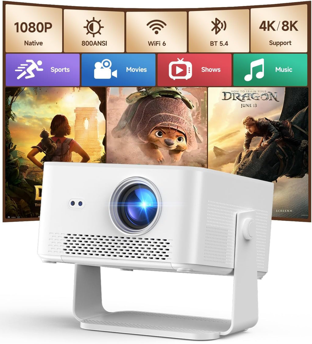 Magcubic HY450Max Smart Mini Projector – Native 1080P with Auto Focus, 180° Rotation & WiFi 6