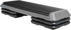 43'' Exercise Aerobic Step Platform, Adjustable Fitness Stepper with 4 Stackable Risers, Aerobics Stepper Workout Stepper for Home Gym Cardio Strength & Training